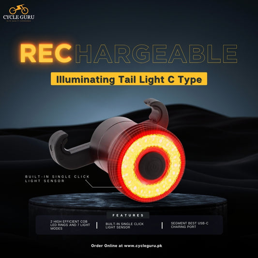 Cycle Guru" Bicycle Rechargeable Illuminating Tail light C Type