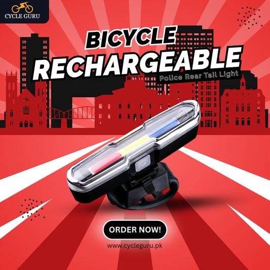 Cycle Guru" Bicycle Police Rechargeable Rear Light