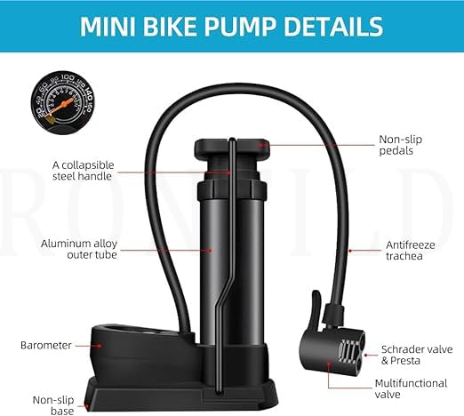 Cycle Guru" Portable Inflator Foot Pumo With Guage