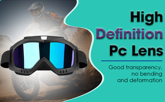 Cycle Guru" Bicycle and Motorcycle Helmet Face Mask Detachable Anti-Fog Windproof Motorcycle Goggle Mask 2 Ways Use UV Protection Face Mask