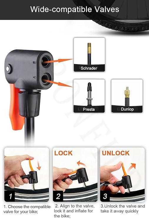 Cycle Guru" Cyclist Rescue Deal — Portable Foot Pump with Complete Puncture Kit