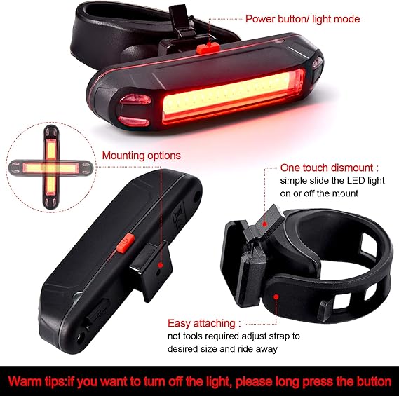 Cycle Guru" Bicycle USB Rechargeable Rear Tail light Waterproof