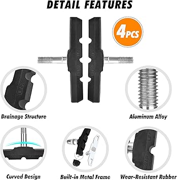 Cycle Guru" Bicycle Bike V Brake Pad 1 Pair