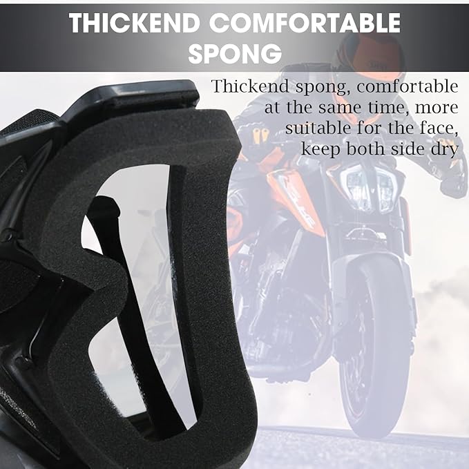 Cycle Guru" Bicycle and Motorcycle Helmet Face Mask Detachable Anti-Fog Windproof Motorcycle Goggle Mask 2 Ways Use UV Protection Face Mask