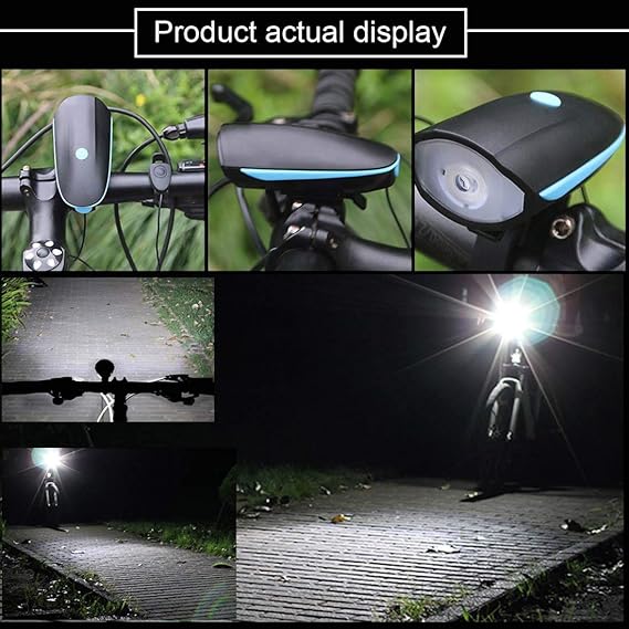 Cycle Guru" Bicycle USB Rechargeable Bike Horn and Super Bright Light