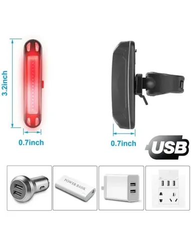 Cycle Guru" Bicycle USB Rechargeable Rear Tail light