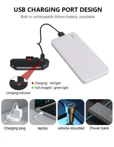 Cycle Guru" Bicycle USB Rechargeable Rear Tail light Waterproof
