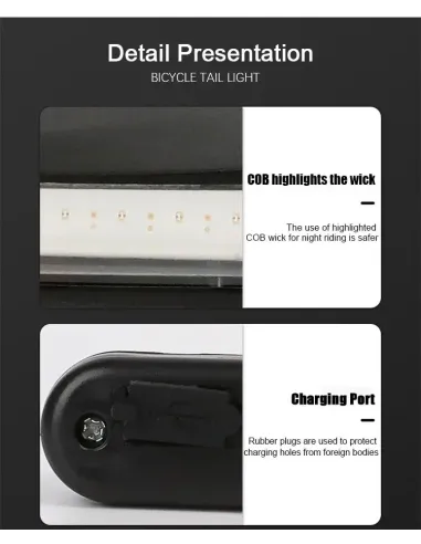 Cycle Guru" Bicycle USB Rechargeable Rear Tail light Waterproof
